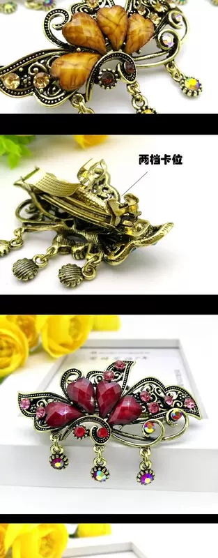 Nhật Bản và Hàn Quốc retro đơn giản lớn đầu kẹp rhinestone mùa xuân kẹp tóc nữ hàn quốc kẹp tóc ngang đầu nhỏ trang sức phụ kiện tóc - Vòng đeo tay Clasp