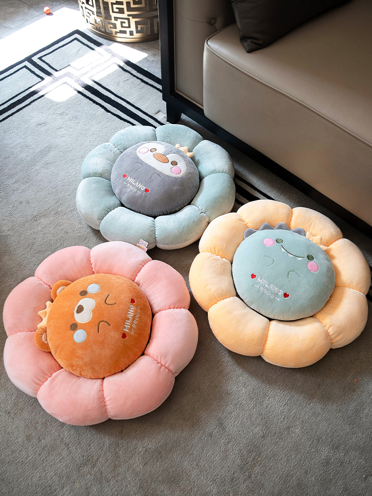 Cushion Fart Cushion Office Long Sitting Cushion Chair Cushion Chair Cushion Round Flowers Bedroom Ground Balcony Floating Window Cushion Sofa Cushion