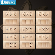 Type 118 Switch Socket Panel 9 Nine Hole 15 Porous Control Five Hole Wall Combination Home Pull Three Set Package