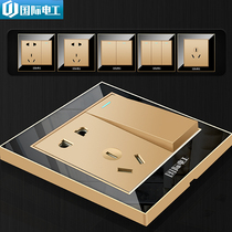 Switch socket 1 open dual control concealed 16A five holes with usb porous panel Household International electrician special sale Mall