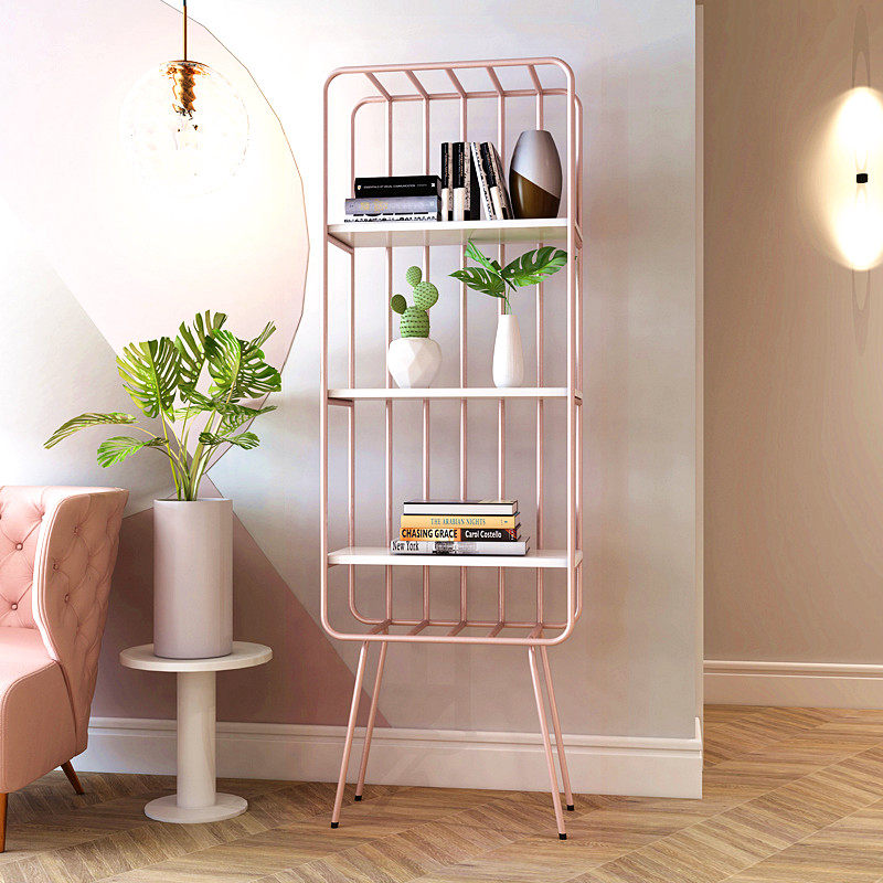 Nordic partition book shelf Floor-to-ceiling office display rack Multi-layer storage shelf Living room shelf Bedroom wall shelf