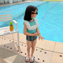 New Ocean Qi Children Swimsuit Conjoined Girl Girl Little Princess Cute Walking Show Children Swimsuit Beach Bathing Suit