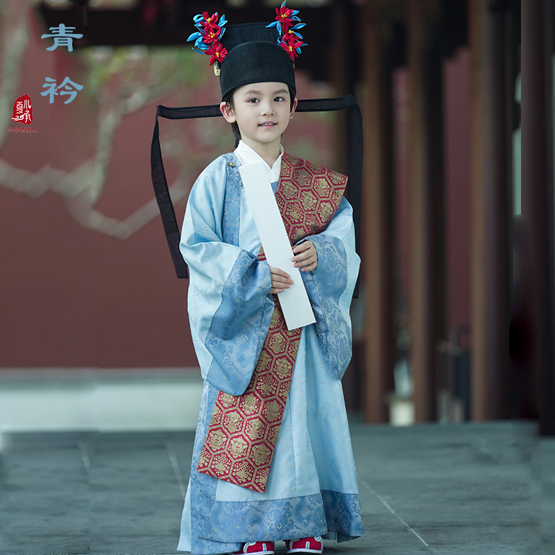 Xia Xiaocheng's Restored Ming-Style Scholar's Uniform for Boys, Children's Hanfu, Boys' Ancient Costume, Scholar's Attire, Baby's Chinese Style Summer Wear Xia Xiaocheng's Restored Ming-Style Scholar's Uniform for Boys, Children's Hanfu, Boys' Ancient Costume, Scholar's Attire, Baby's Chinese Style Summer Wear