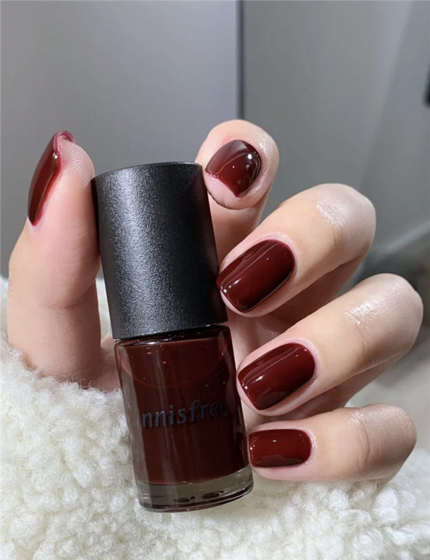 Innisfree Nail Polish 65 Nutcracker 56 Cherry 54 Wine Red Purple Red No-Bake Brightening Toenail Color