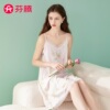 芬腾纯棉吊带睡裙夏季性感蕾丝V领
