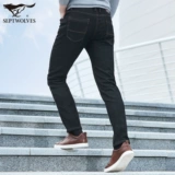 Septwolves, флисовые демисезонные джинсы с начесом, повседневные брюки, 2019, оверсайз, свободный прямой крой