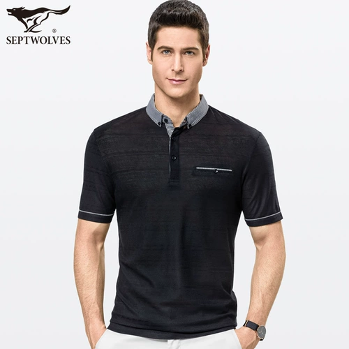 Septwolves, летняя футболка с коротким рукавом, футболка polo, в корейском стиле