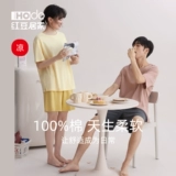 Мужская хлопковая пижама для влюбленных, цветные шорты, комплект, короткий рукав