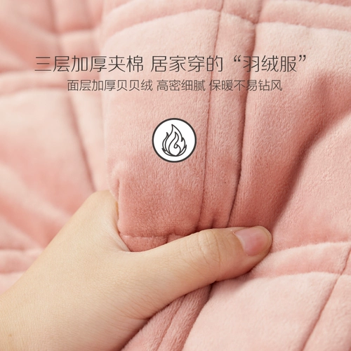 Стеганая коралловая бархатная демисезонная пижама, флисовый удерживающий тепло комплект для влюбленных