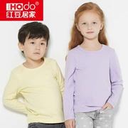 Áo đỏ đậu trẻ em nhà đáy bé trai và bé gái có thể mặc đậu đỏ trong quần áo bé trai mùa thu đồ ngủ cotton áo len