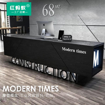 Retro industrial wind cashier counter clothing shop Barber Shop Cafe water bar table front desk reception desk with lights