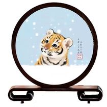 Year of the Tiger baby fetal hair embroidery double-sided embroidery baby fetal hair embroidery souvenirs