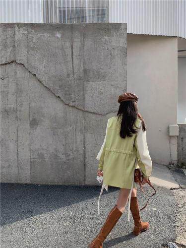 【春季新款】自制米拼绿西装，女装西装，F/TU