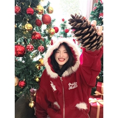 1506-1/MX3441/P63复古连帽加绒冬季新年圣诞穿搭上衣男女百搭，男装卫衣，星座1506-1