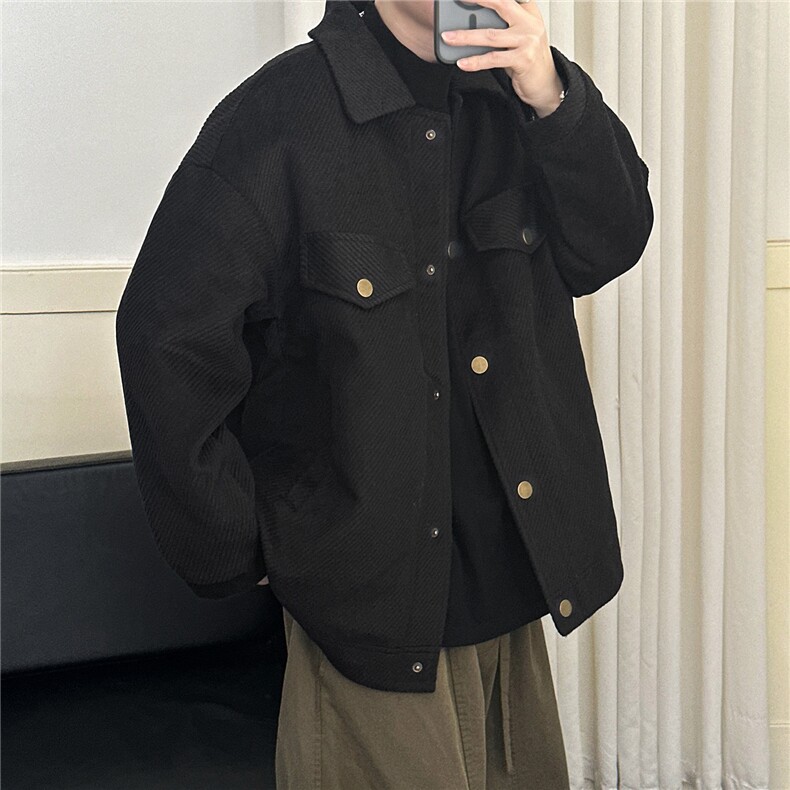 现货%羊毛-高品质呢料外套宽松毛呢大衣夹克-A131-105,男装夹克,电商A351