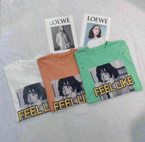 韩版洗水磨烂工艺T，女装，LOVELS