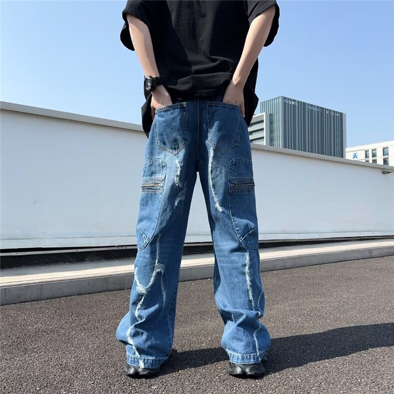 2024美式牛仔裤男款春季长裤潮XK8073P60,男装牛仔裤,星座1116-2