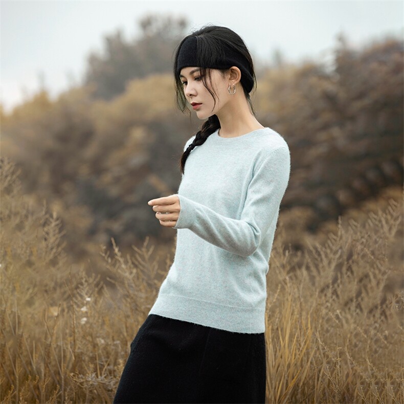优雅气质秋冬必备高级简约经典,女装羊毛衫,米琪莲羊绒