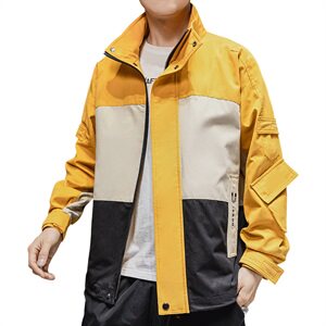 2021春装新款插色宽松立领夹克男潮流工装外套 A438-733图片
