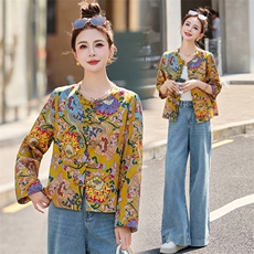 新中式改良国风女装小个子短款独特漂亮初春外套唐装盘扣上衣开衫，女装短外套，布芭啦