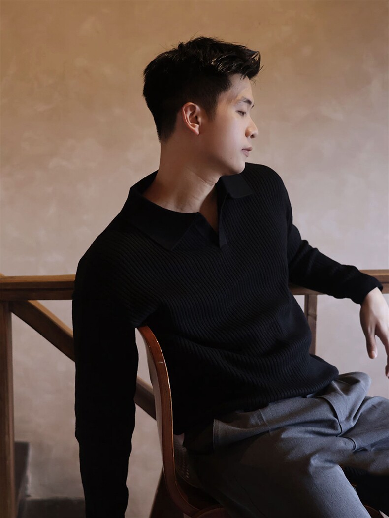 V领原版条纹针织衫毛衣打底衫条纹D1178-P68,男装T恤,星座1012-1