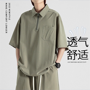 夏季薄款冰丝透气亲肤翻领短袖TT320特批37图片