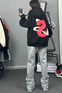 美式牛仔裤女春季休闲裤子潮牌春生美式高街长裤百搭直筒裤潮图片