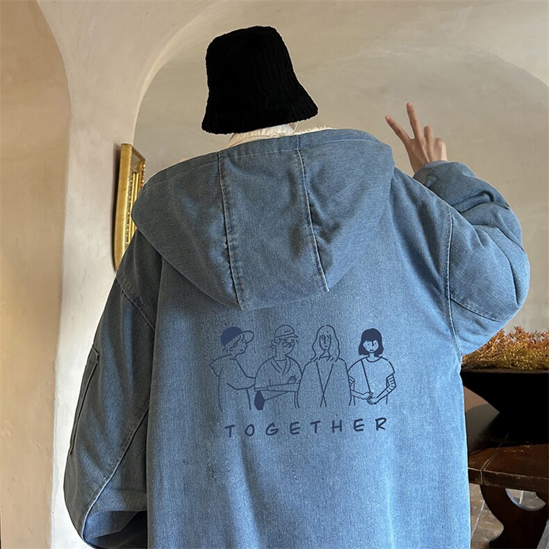 控价158牛仔外套男大码加厚加绒棉衣男羊羔毛棉服男NM53191-P140,男装棉衣,电商A040