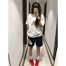 鲨鱼嘴贴布短裤高街五分裤男女2025夏季度假穿搭运动裤子KC3115，男装牛仔裤，星座1116A（原606A-3）