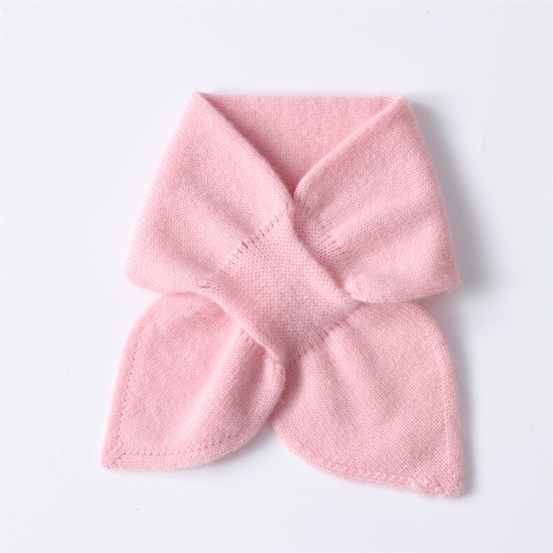 时尚可爱儿童蝴蝶结围巾四季通用保暖护颈甜美粉色设计，童装儿童配饰，联起羊绒