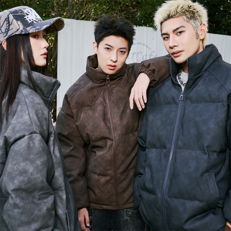 2025冬季新款外景现货1W件脏脏色皮棉衣M-5XHM24975-特P80，男装棉衣，电商A022
