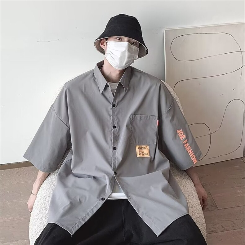 日系短袖衬衫男夏季cityboy休闲百搭衬衣潮牌薄款外套潮CY722-P33,男装衬衫,星座412-3