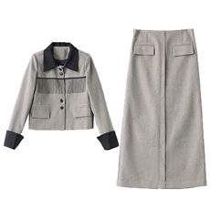 西装连衣裙女2025春秋新款高级感气质法式小香风两件套长袖职业裙，女装套装/套裙，依如秀(原杭风阁)