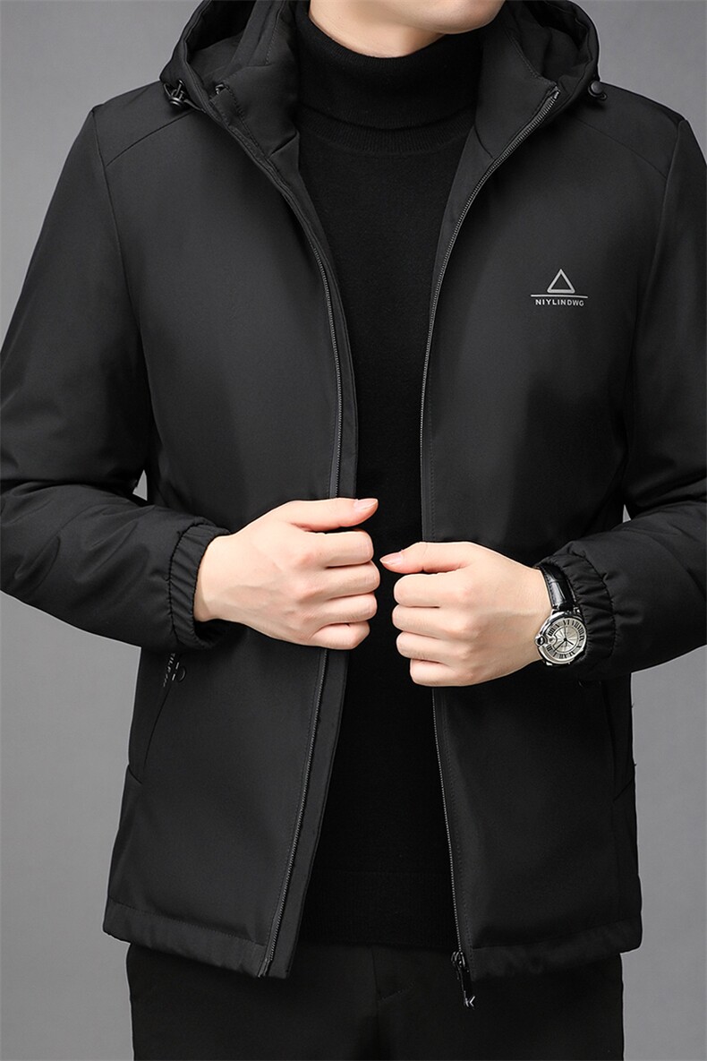 冬装男士羽绒外套新款宽松连帽可卸羽绒棉服保暖上衣GRW111-P260，男装羽绒服，电商B212（原钱塘6029）