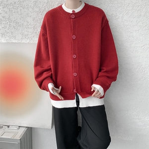 假两件高级感叠穿毛衣男美式针织开衫外套男MY1232-P78,针织开衫冬季搭配图片