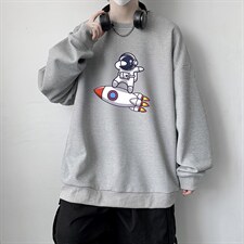华夫格卫衣圆领卫衣男大码长袖t恤男外套HW76158-P30加绒款-P40，男装卫衣，电商A040