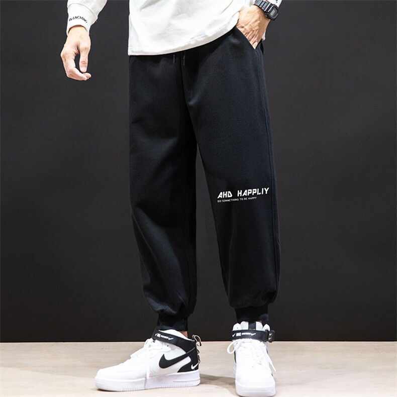 K12117-P40加绒P50束脚纯棉运动裤男士休闲裤大码宽松卫裤男,男装休闲裤,电商A040A