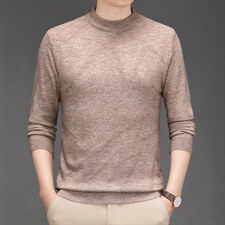 春秋季2022圆领套头针织打底衫宽松爸爸装毛衣男士中年上衣服潮，男装针织衫/毛衣，电商B212（原钱塘6029）