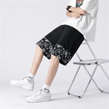 2025夏季短裤男潮流腰果花短裤男五分裤A210-K8515-P25控39，男装牛仔裤，星座210-3