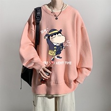 控78假两件毛衣男大码加绒针织衫男毛线衣M80240-P55加绒P70，男装针织衫/毛衣，电商A040