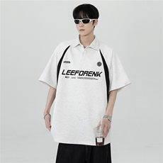 美式复古撞色拼接翻领高级POLO衫重磅插肩袖短袖T恤T281-P38，男装Polo衫，电商C307