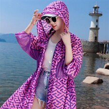 防晒衣女夏季2025新款长款长袖宽松透气洋气时尚印花罩衫防晒衫，女装防晒衣，帛香坊