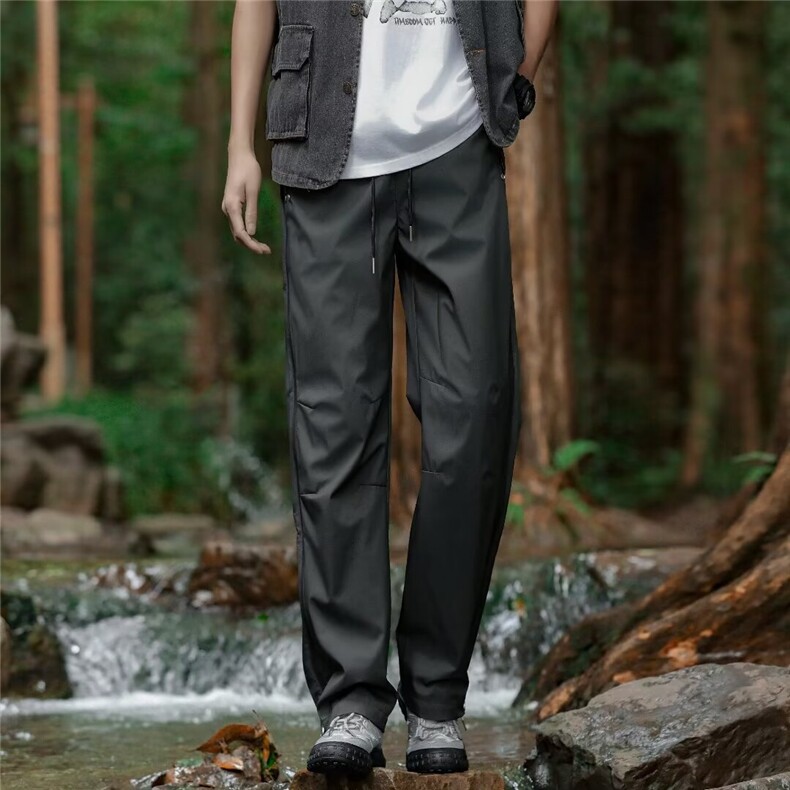休闲裤男士韩版潮侧边拉链开衩直筒2024夏季新款ins长裤K5507-P39,男装休闲裤,星座412-3