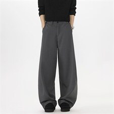 春秋美式高街休闲裤男女垂感阔腿西裤长裤纯色西装裤宽松直筒裤子，男装西服套装，电商A443
