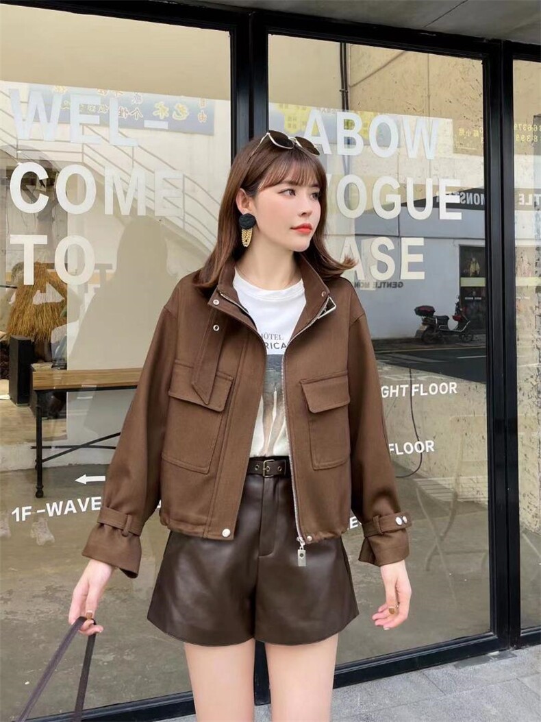 现货，短款皮夹克，三色、三个尺码，其它，依柏璐