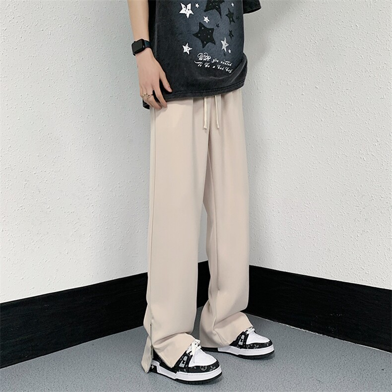 主推！夏季新款抖音品质裤脚拉链冰丝西装裤313A-1-NK112-P55控68，男装休闲裤，星座808A-1