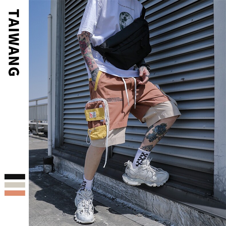 男潮牌2021年夏季休闲五分裤宽松机能多袋5分裤A438-C3011-P45,男装休闲裤,电商A438