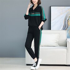 2023春装新款时尚气质宽松显瘦休闲舒适T恤裤套装，女装套装/套裙，丽影随形