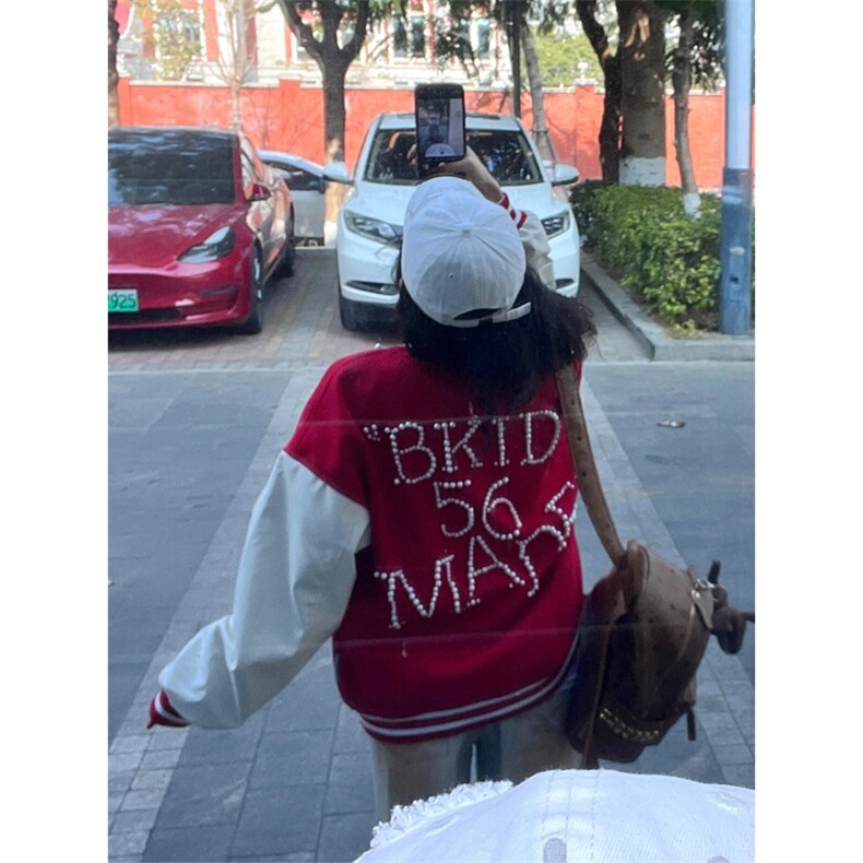 网图有货美式潮牌钉珠棒球服外套男春季宽松品质夹克女A323-P78,男装夹克,星座1505
