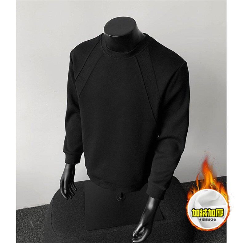 480G重磅加绒硬挺boxy男女秋冬美式高街结构螺纹拼接圆领卫衣外套，女装短外套，电商A486-1